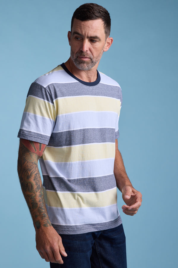 Barkers Asbrooke Stripe Tee in yellow, regular fit, additional view