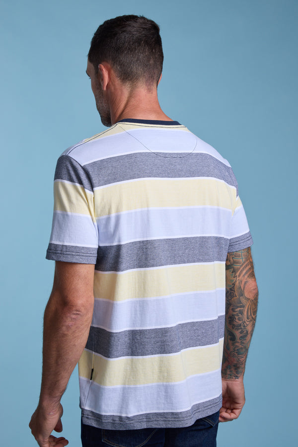 Barkers Asbrooke Stripe Tee in yellow, regular fit, additional view