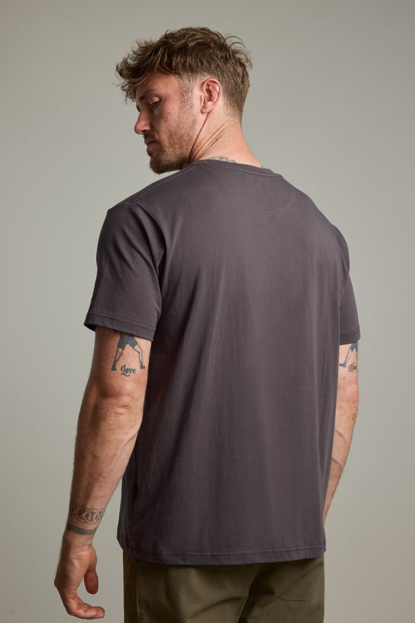 Barkers Finely Tuned Print Tee in washed black, regular fit, additional view