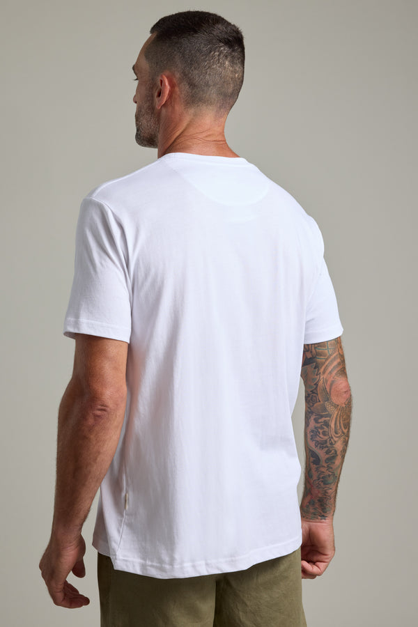 Barkers Finely Tuned Print Tee in white, regular fit, additional view