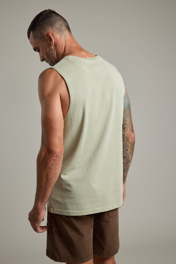 Barkers Newton Washed Singlet in mint, additional view