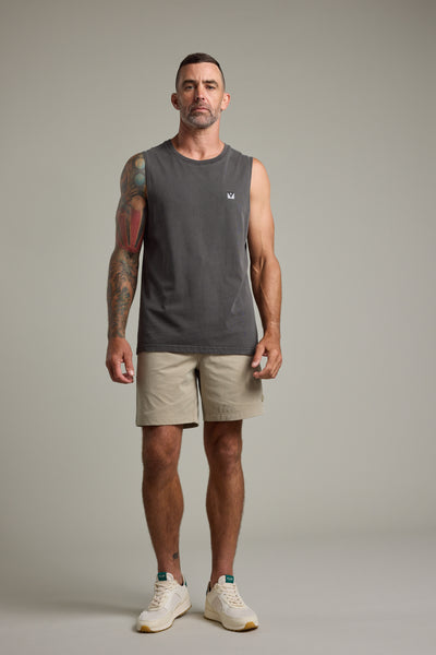 Barkers Newton Washed Singlet in washed black