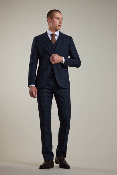 Barkers Lockhard Check Suit Trouser in navy check