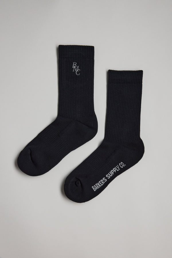 Barkers BMC Ribbed Sock in black, alternate view