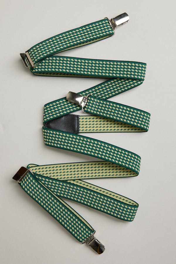 Parisian Geo Braces in green, alternate view