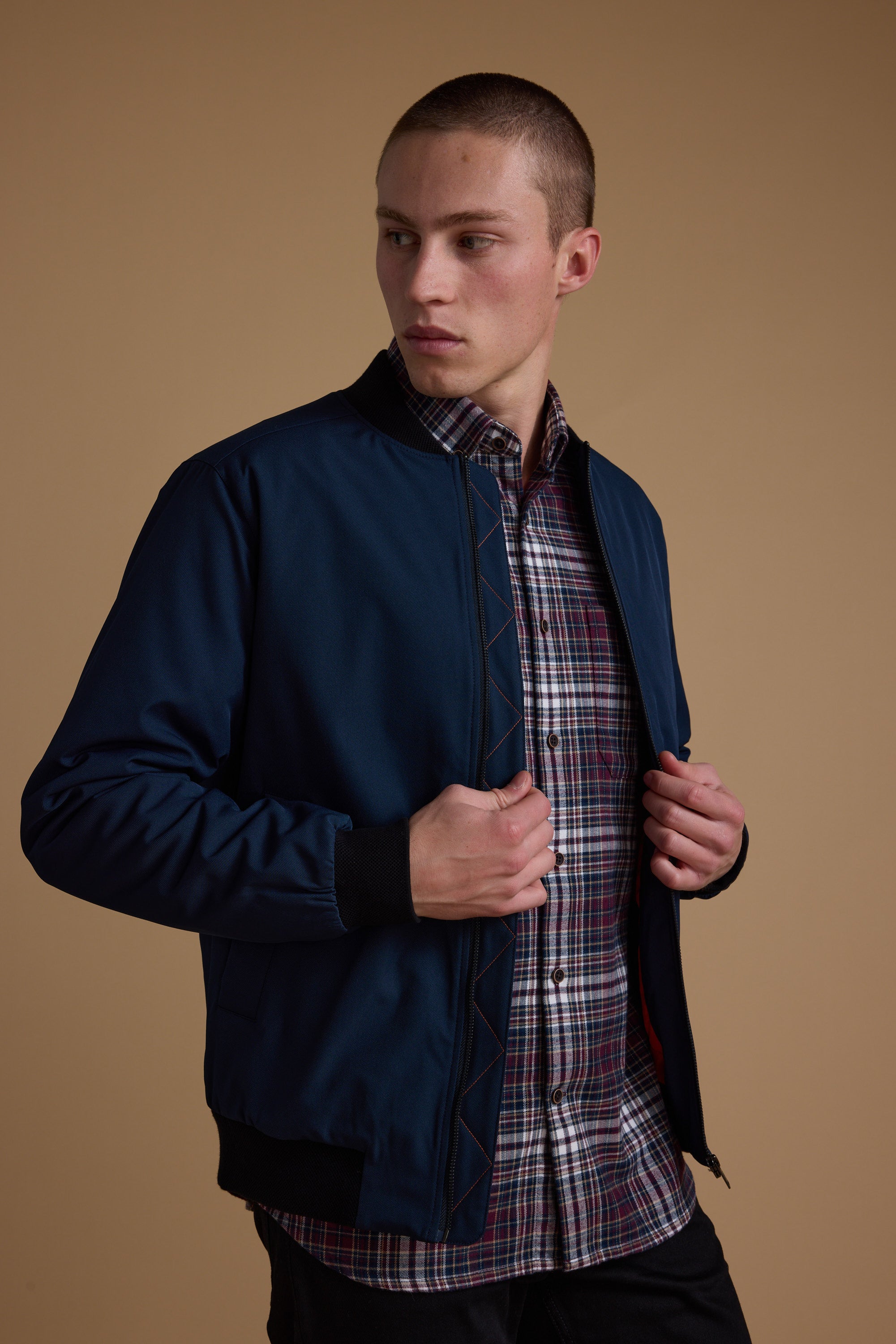 Barkers Dunhill Bomber in navy, alternate view