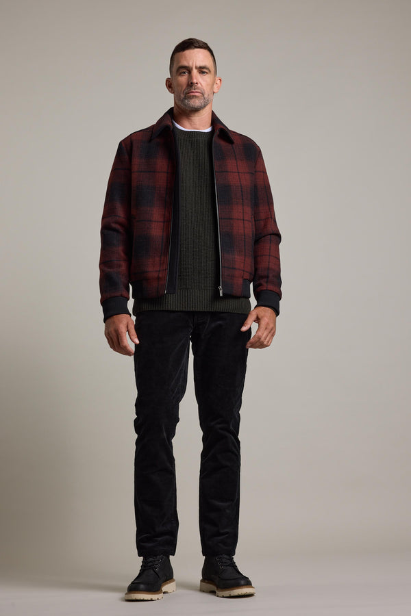 Barkers Jeffery Wool Bomber in rust, wool, alternate view