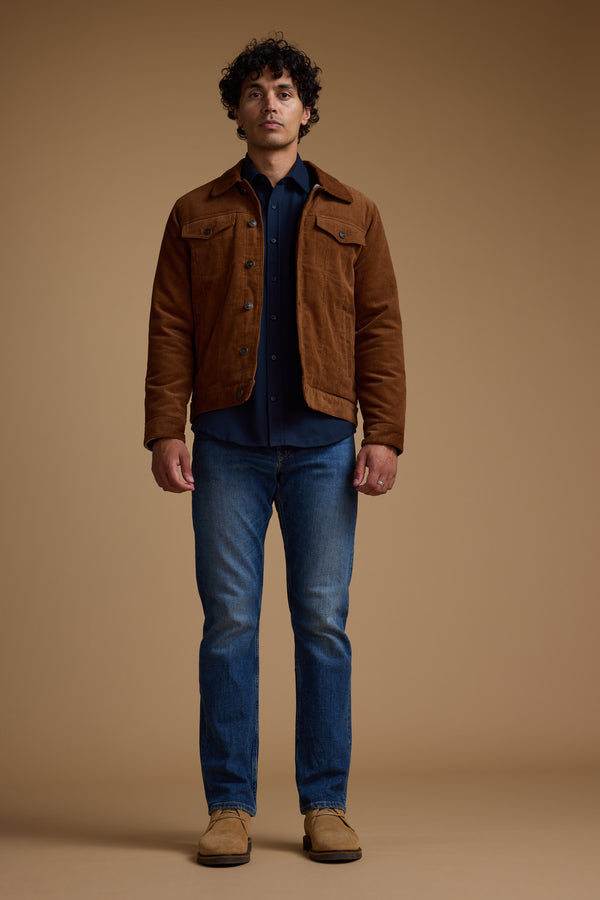 Barkers Barton Cord Trucker in camel, additional view
