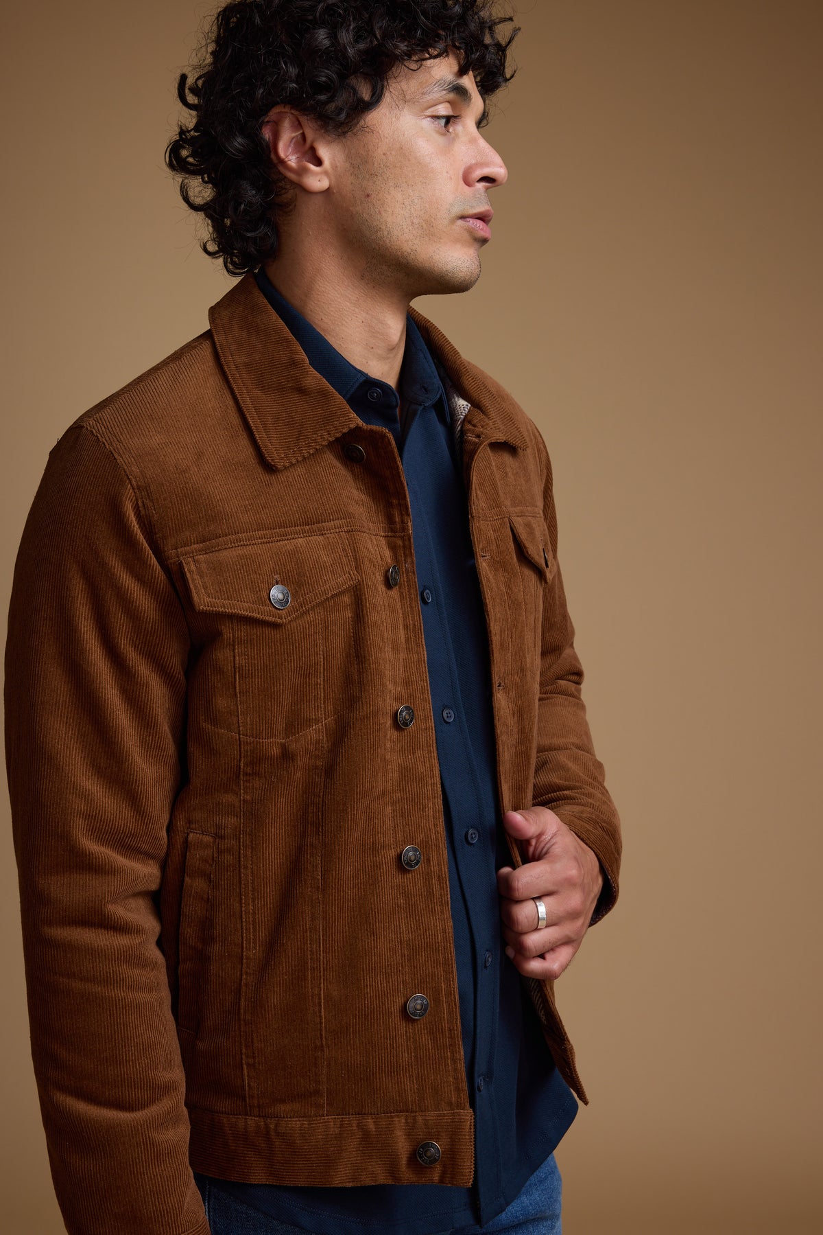 Barkers Barton Cord Trucker in camel