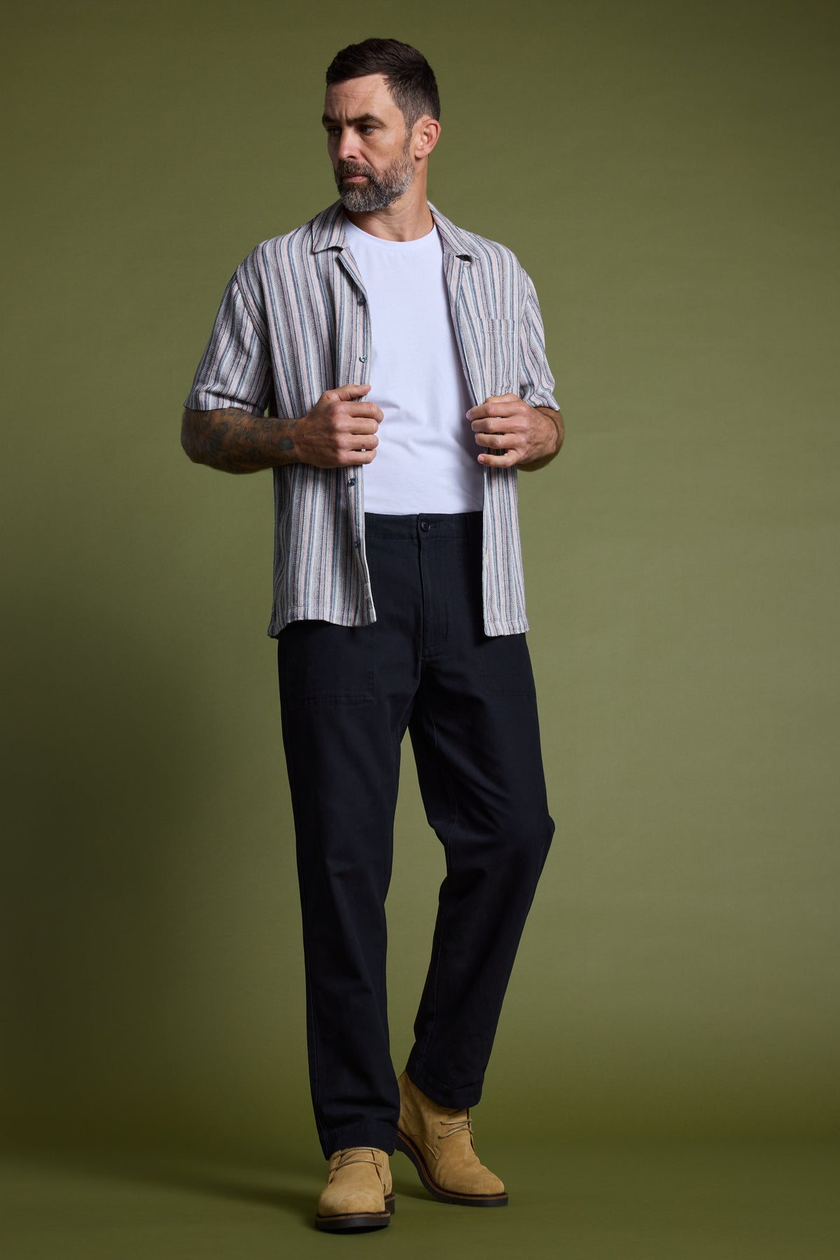 Barkers Thaxton Stripe Cuban Shirt, alternate view