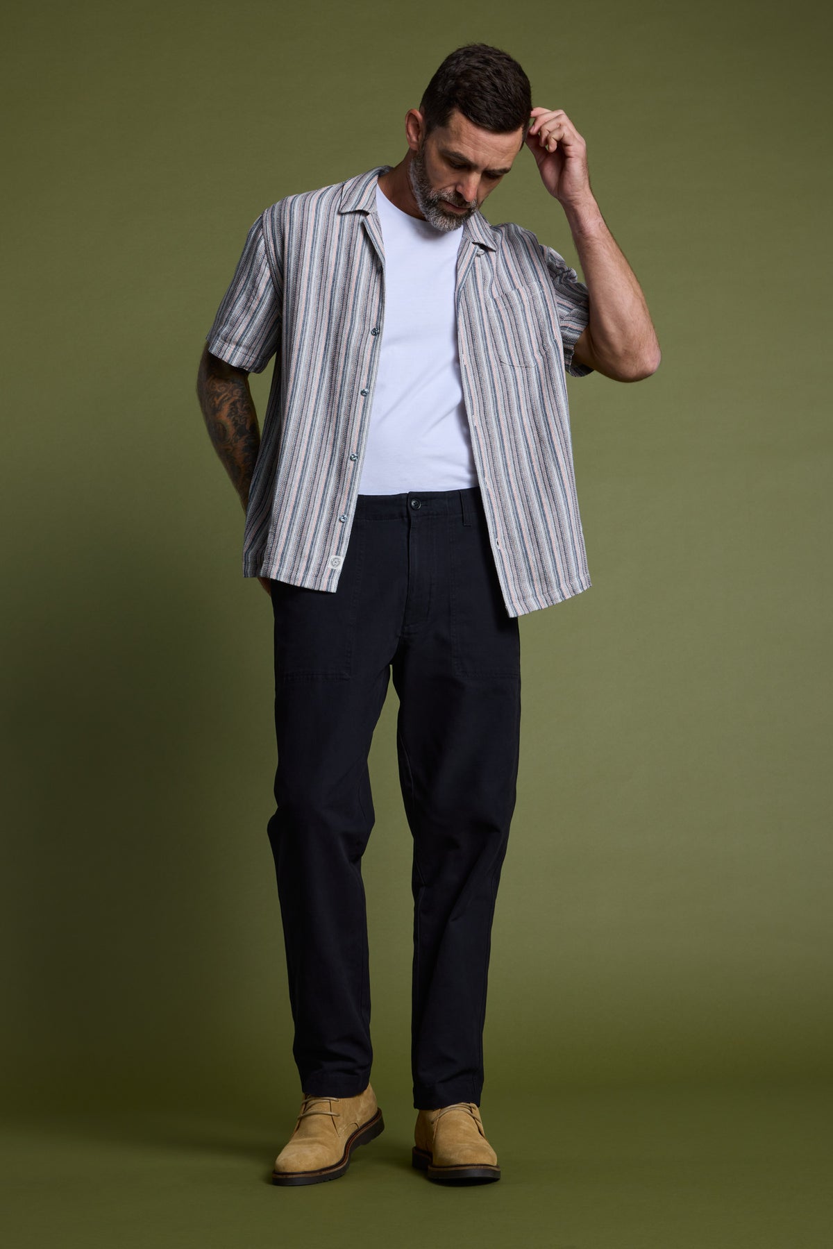 Barkers Thaxton Stripe Cuban Shirt, additional view