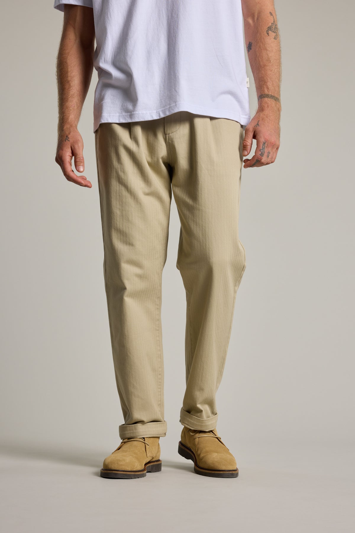 Barkers Wadley Twill Pant in stone, relaxed fit, additional view