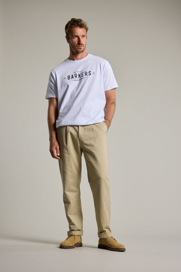 Barkers Wadley Twill Pant in stone, relaxed fit, alternate view