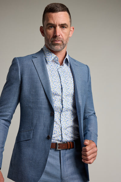 Barkers Garcia Linen Suit Jacket in blue