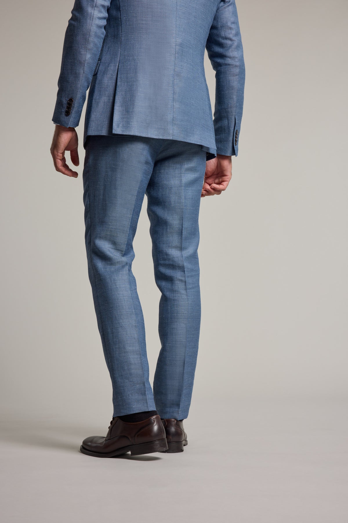 Barkers Garcia Linen Suit Trouser in blue, tapered fit, additional view