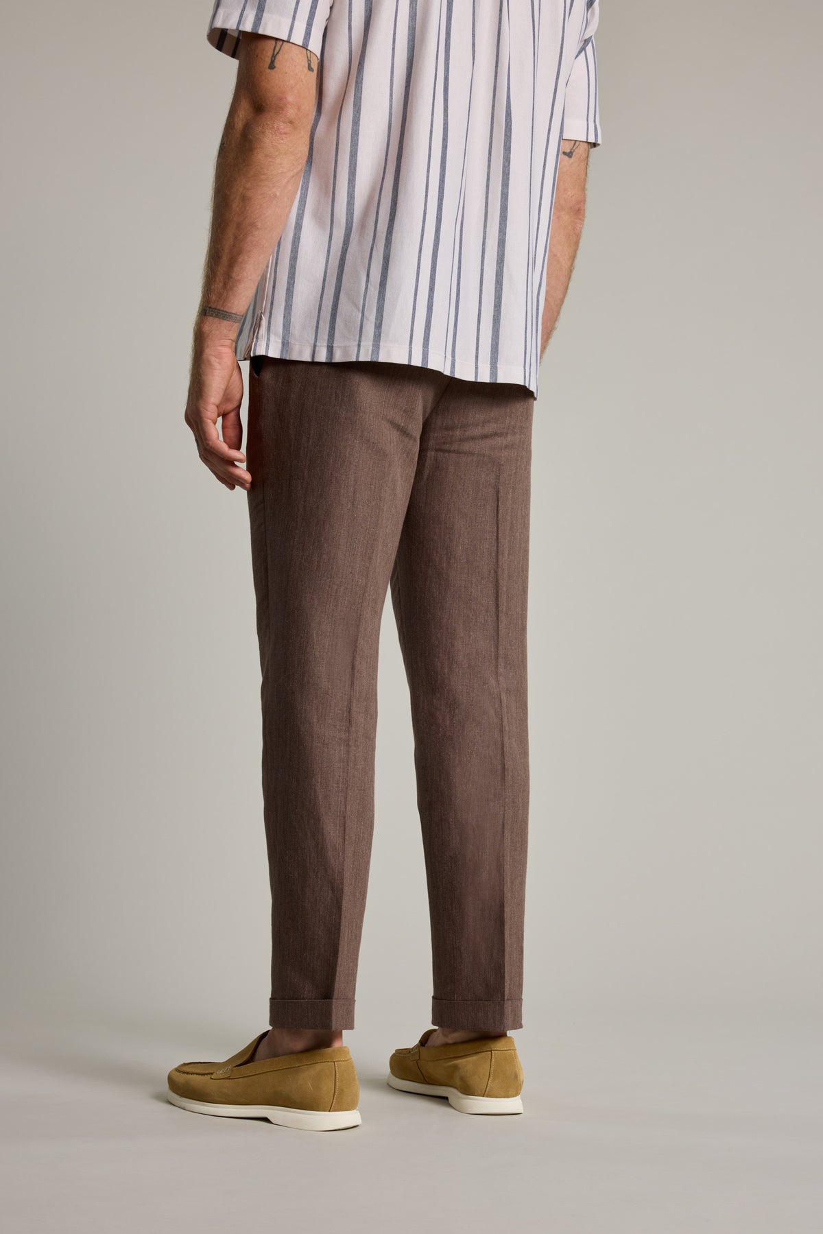 Barkers Hollins Linen Pant in brown, relaxed fit, additional view
