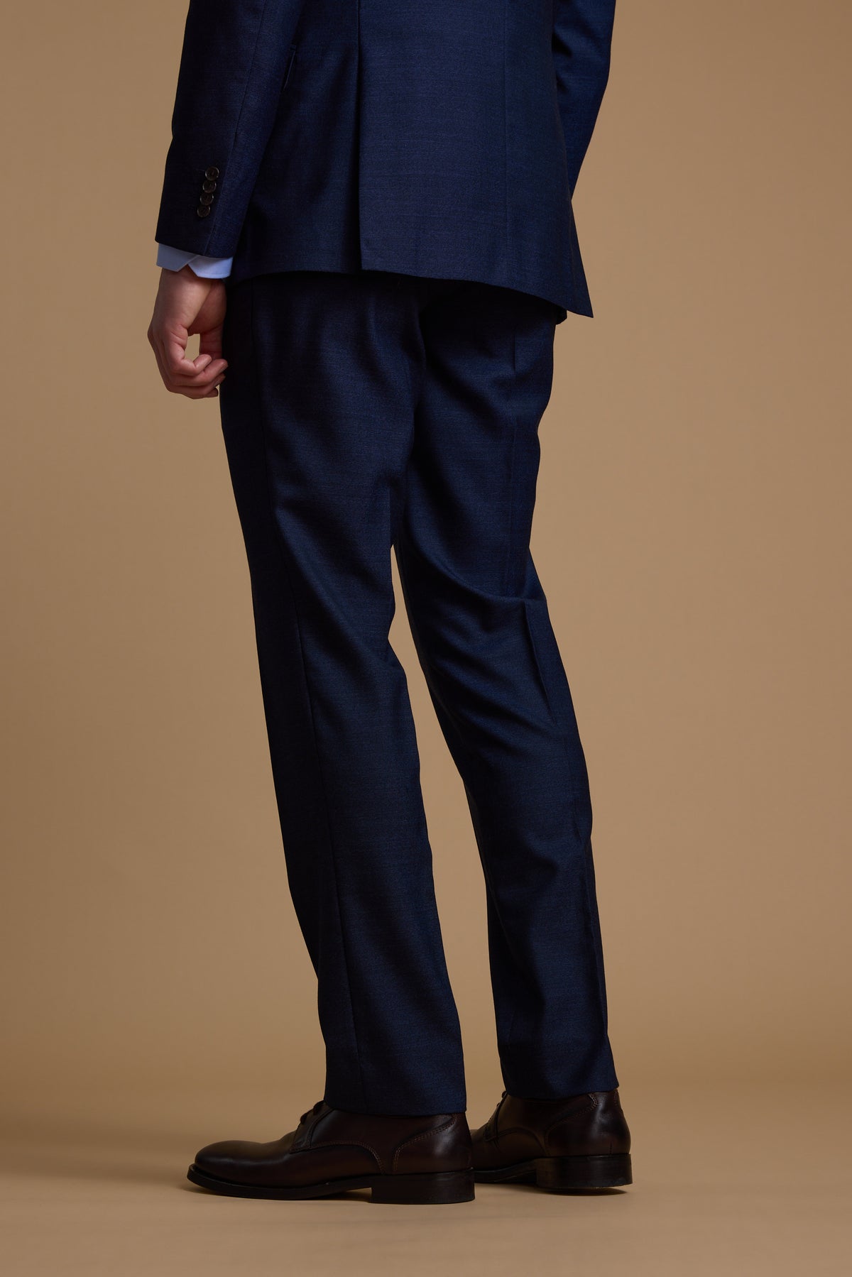 Barkers Wilkin Texture Suit Trouser in navy, merino wool, additional view
