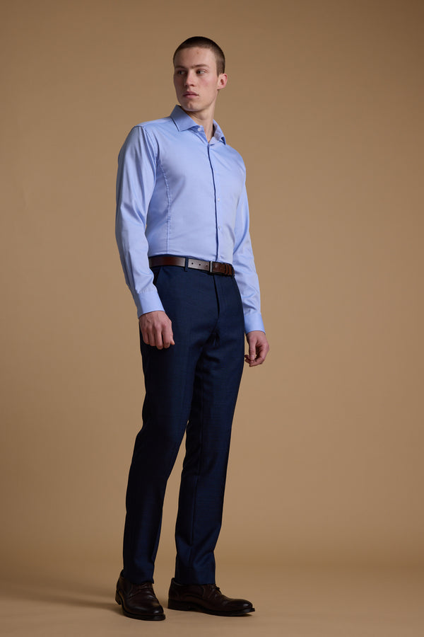 Barkers Wilkin Texture Suit Trouser in navy, merino wool, alternate view