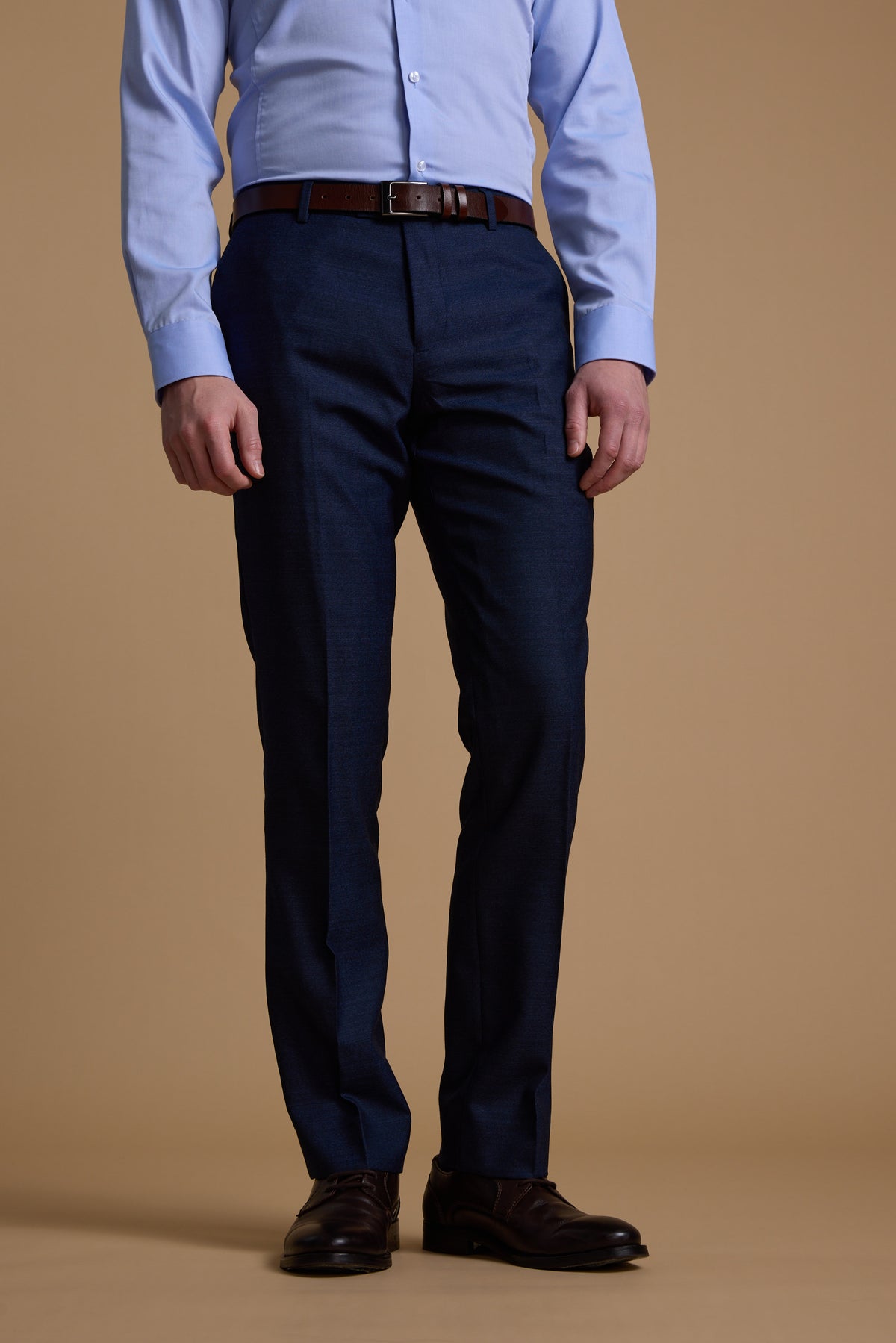 Barkers Wilkin Texture Suit Trouser in navy, merino wool, additional view