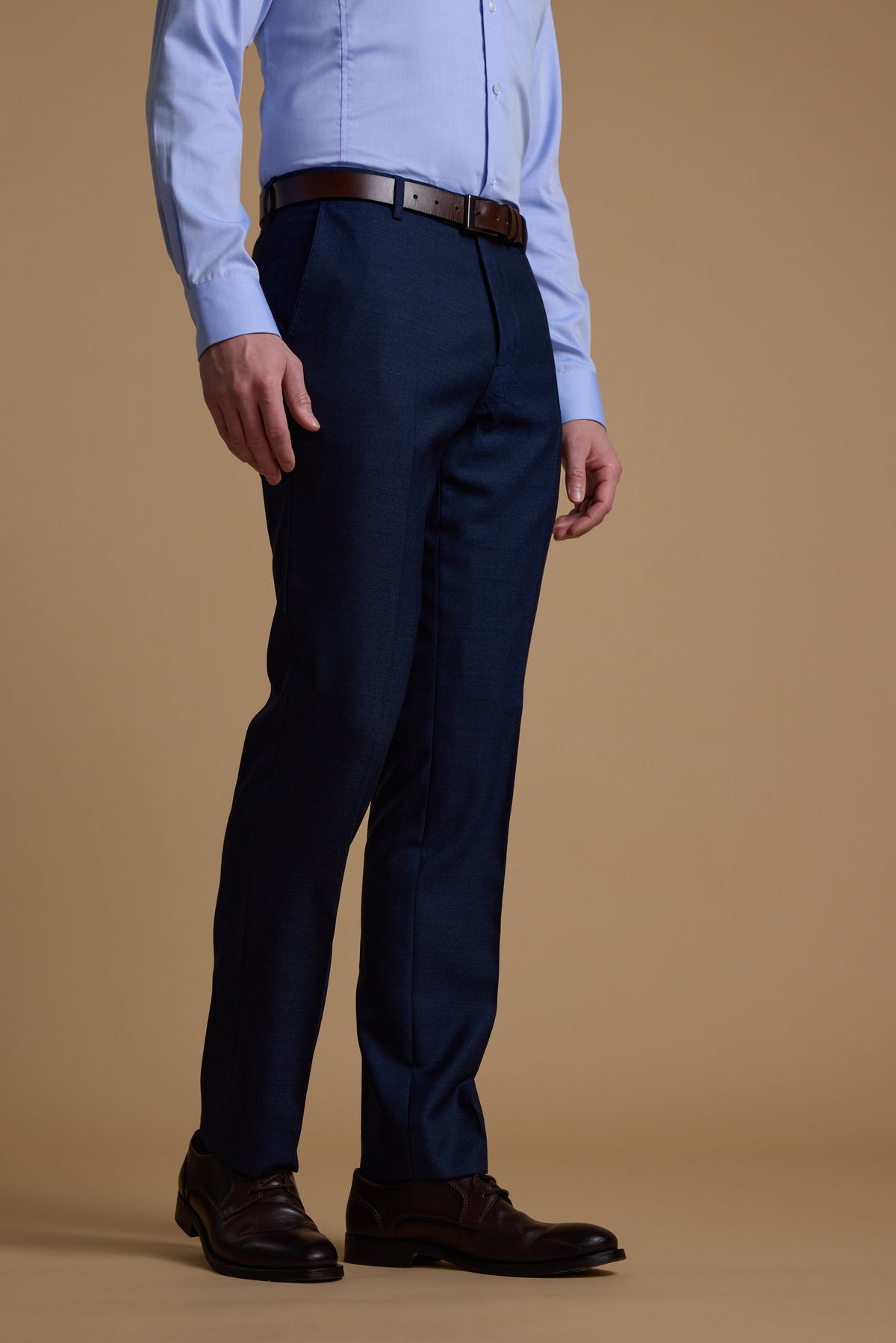 Barkers Wilkin Texture Suit Trouser in navy, merino wool, additional view