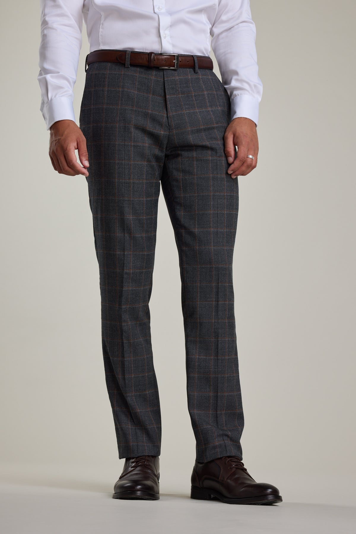 Barkers Lewood Check Suit Trouser in charcoal, merino wool, additional view