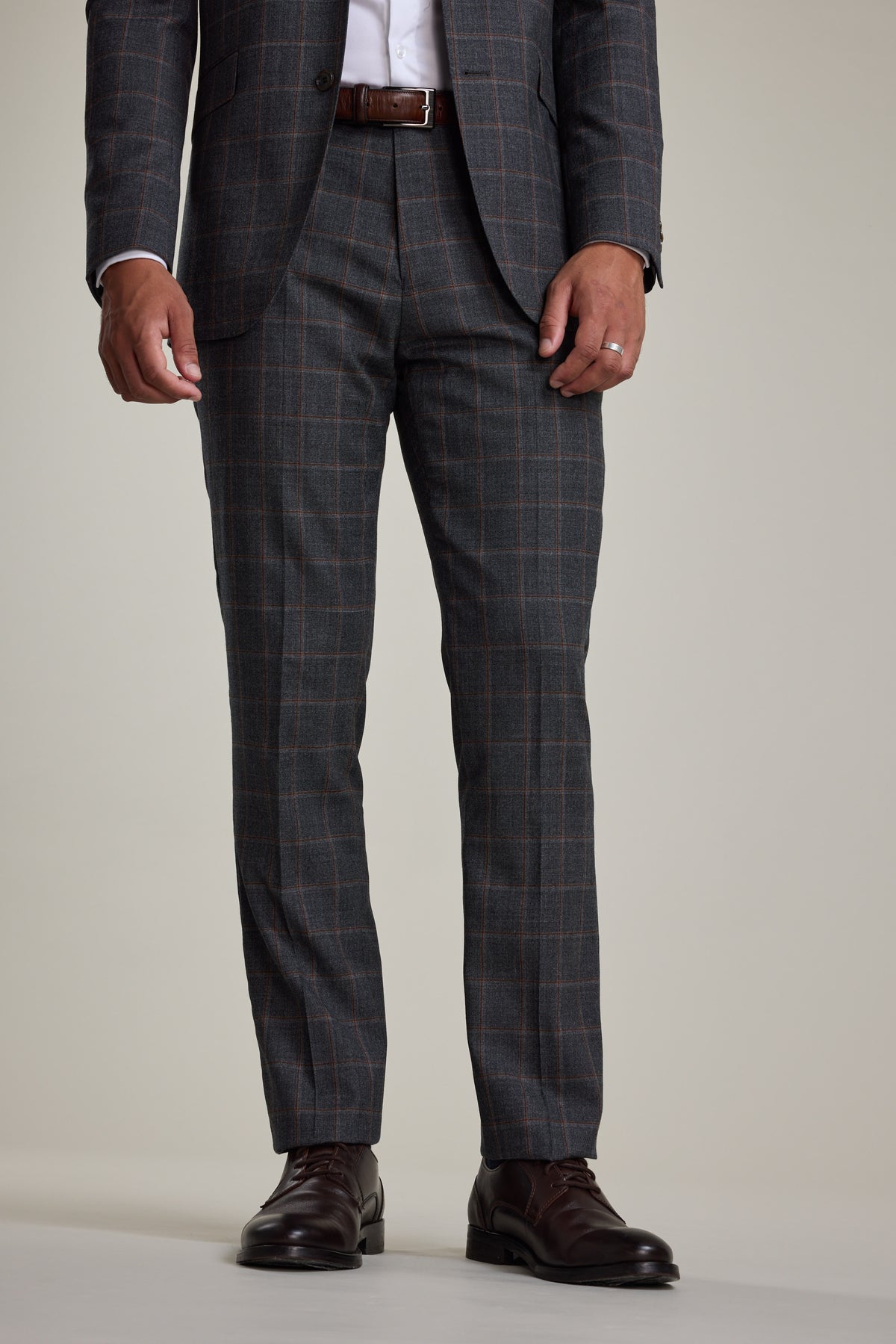 Barkers Lewood Check Suit Trouser in charcoal, merino wool, additional view