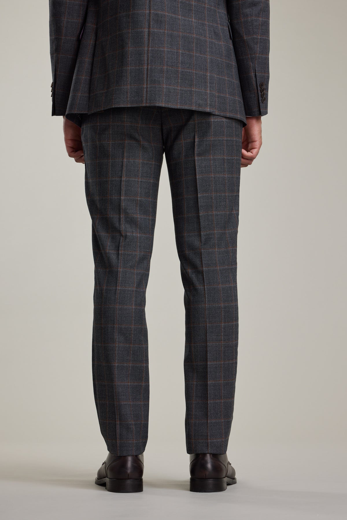 Barkers Lewood Check Suit Trouser in charcoal, merino wool, additional view