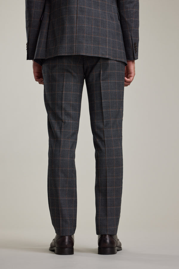 Barkers Lewood Check Suit Trouser in charcoal, merino wool, additional view