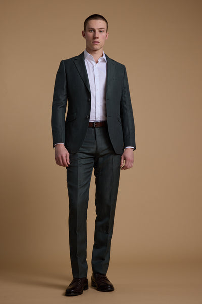 Barkers Faulkner Texture Suit Trouser in green, tailored fit