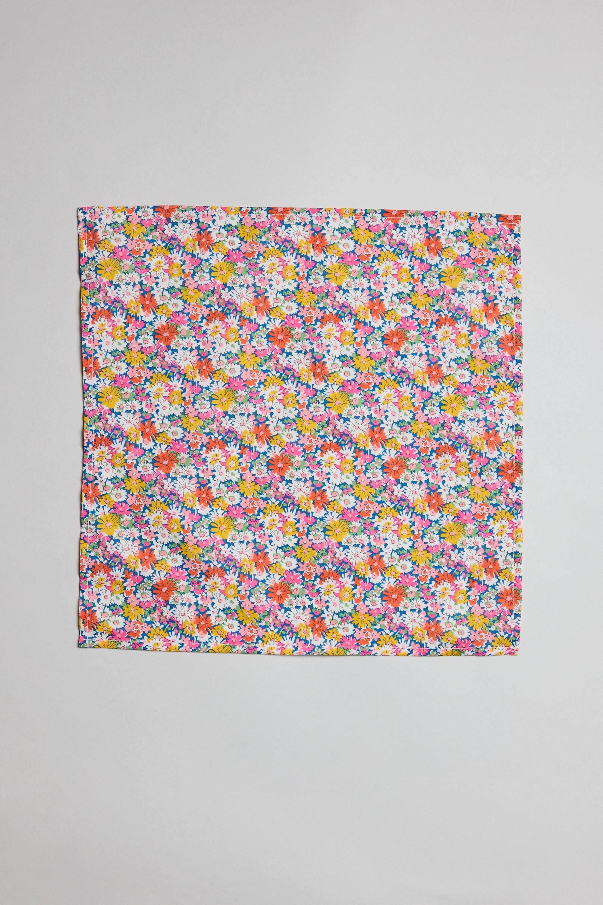 The Liberty Libby Pocket Square features vibrant floral Tana Lawn cotton by Liberty.