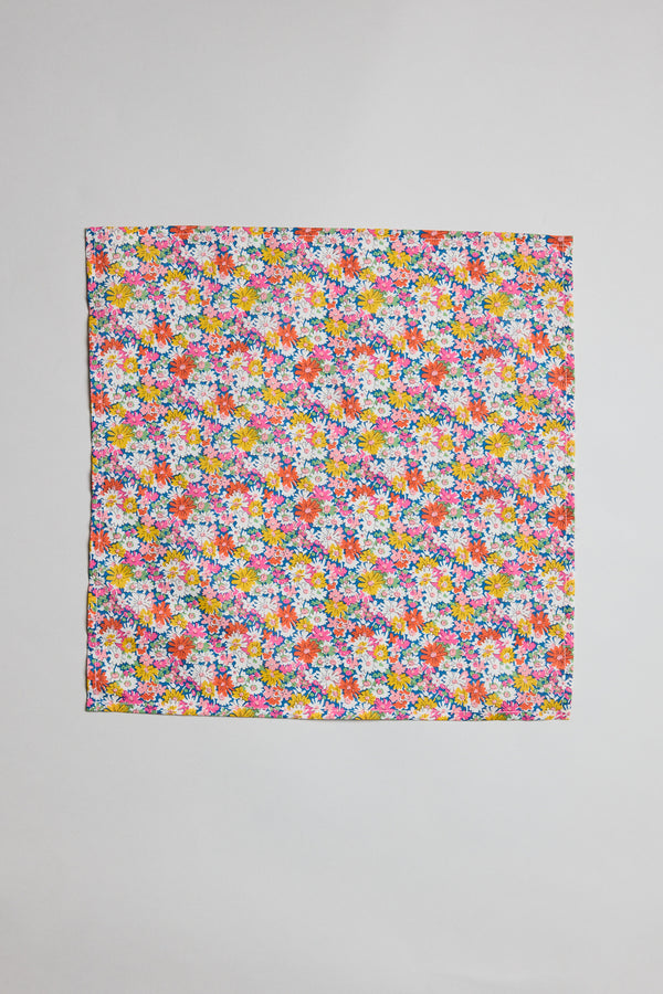 The Liberty Libby Pocket Square features vibrant floral Tana Lawn cotton by Liberty.