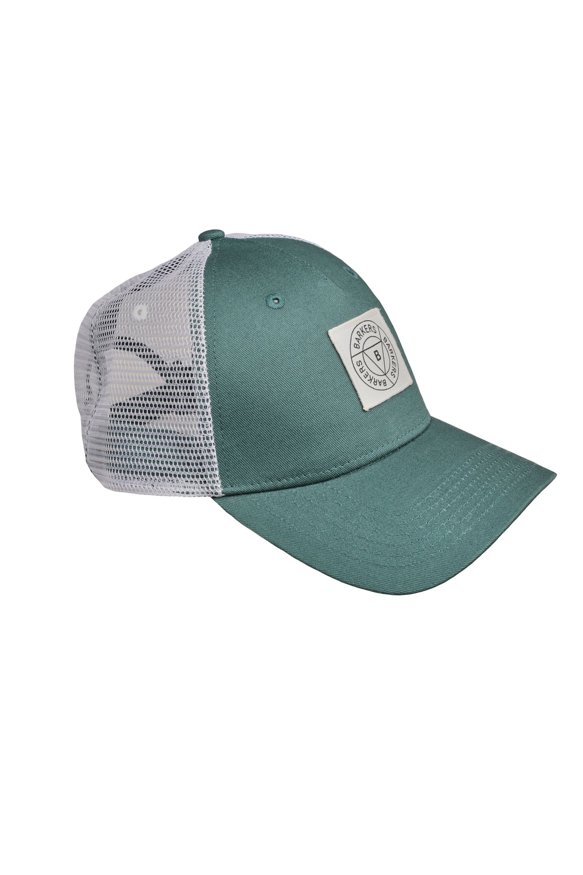 Barkers Maple Stamp Trucker Cap in teal, alternate view