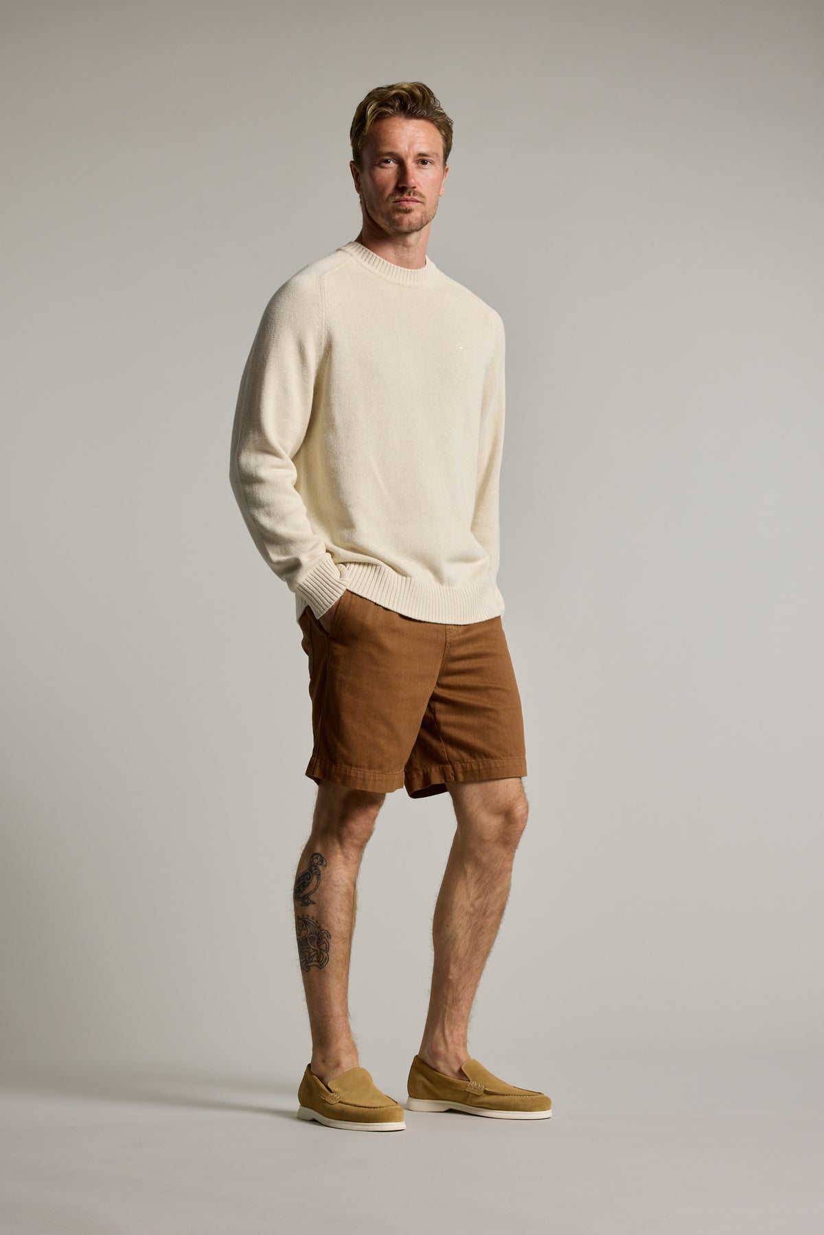 Barkers Harley GD Weekend Short in tobacco, relaxed fit