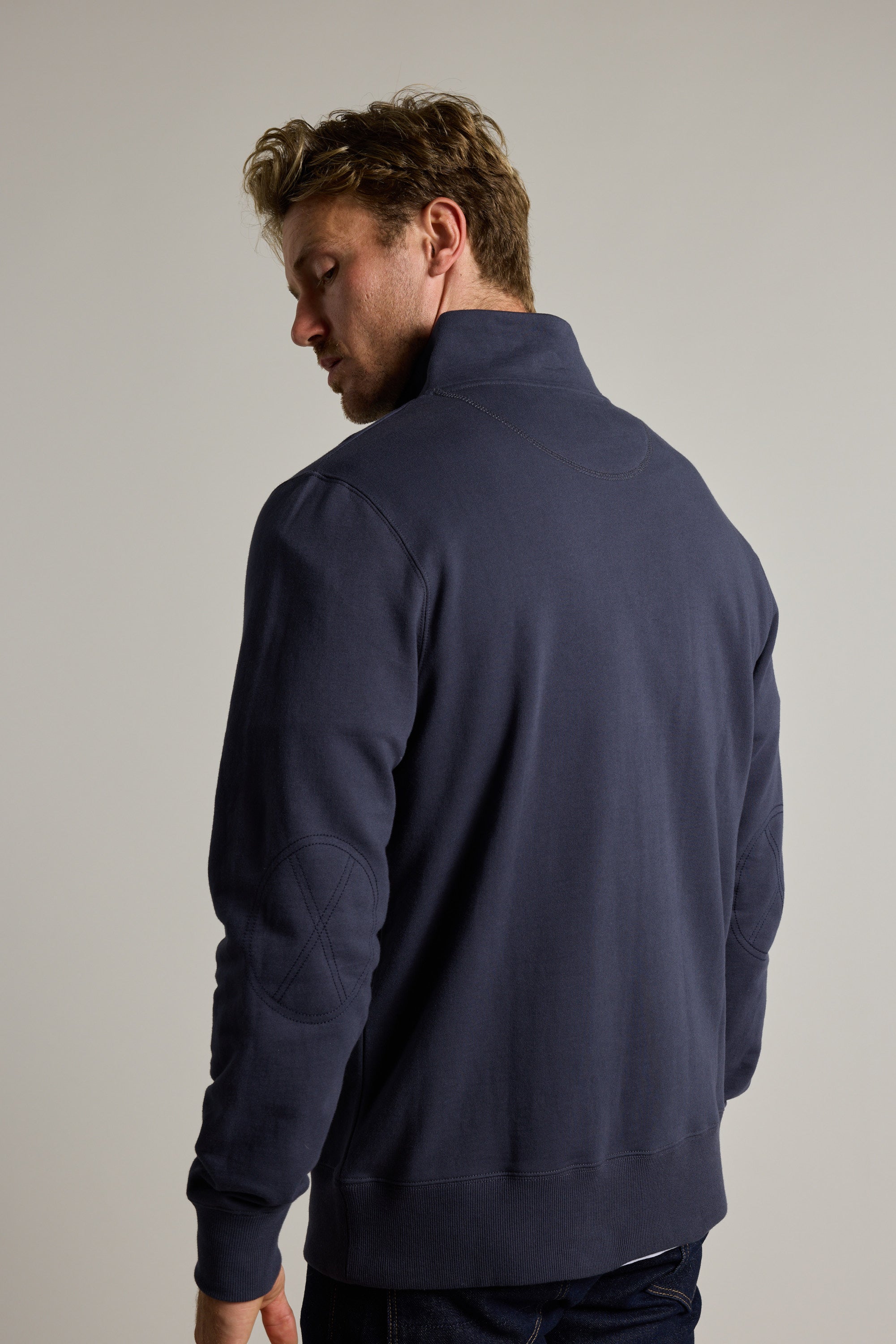 Barkers Heritage 1/4 Zip in navy/white, additional view