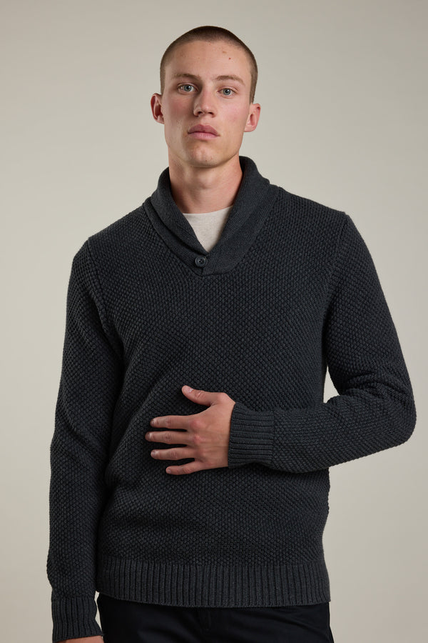 Barkers Brighton Cotton Shawl Pullover in grey marl, cotton