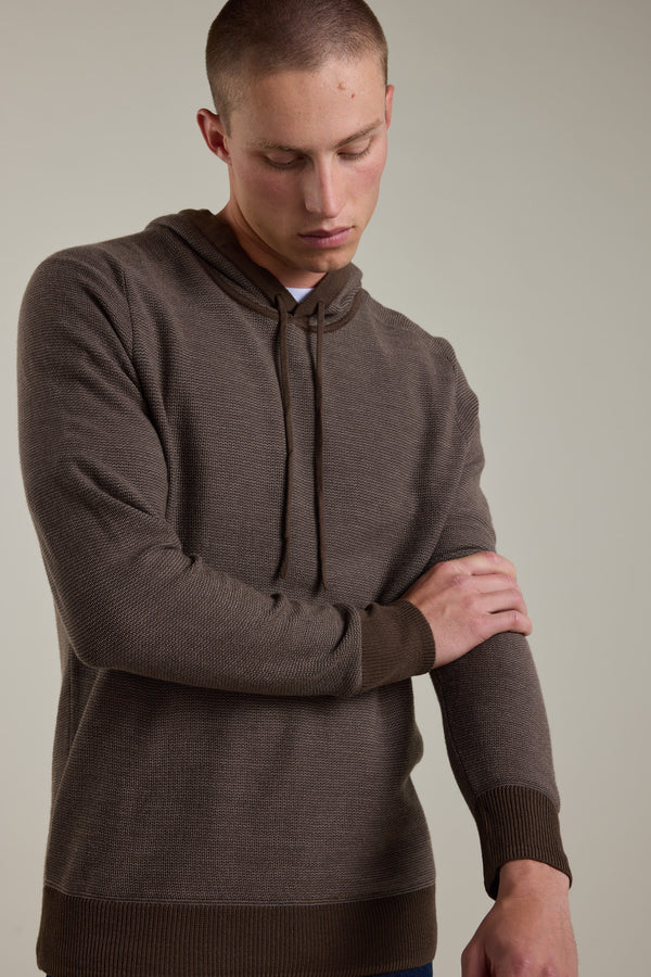 Barkers Roxbury Merino Hoody in chocolate, merino, additional view