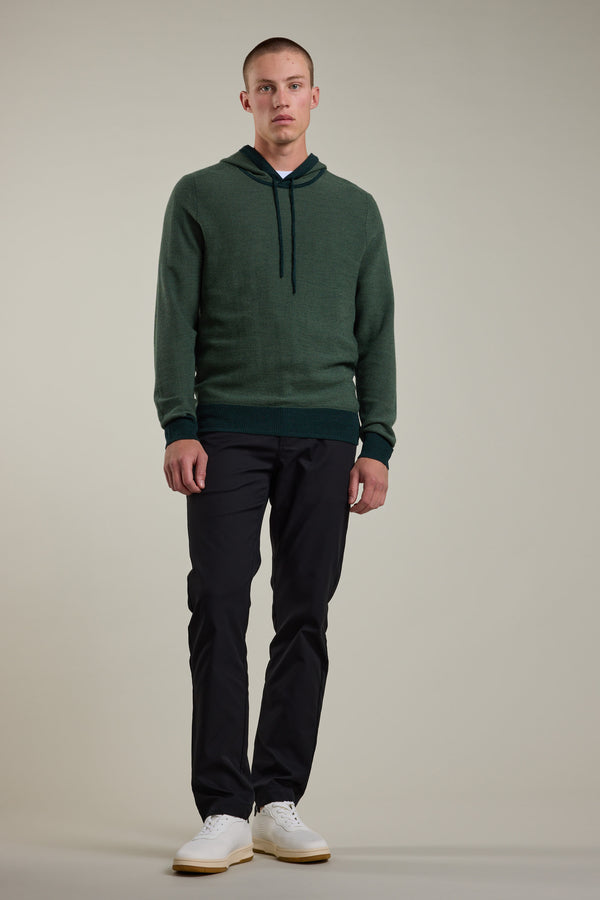 Barkers Roxbury Merino Hoody in forest, merino, additional view