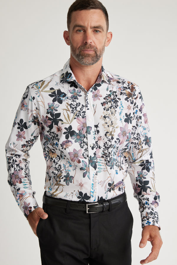 Barkers Apothecary AOP Business Shirt in white, classic fit, additional view