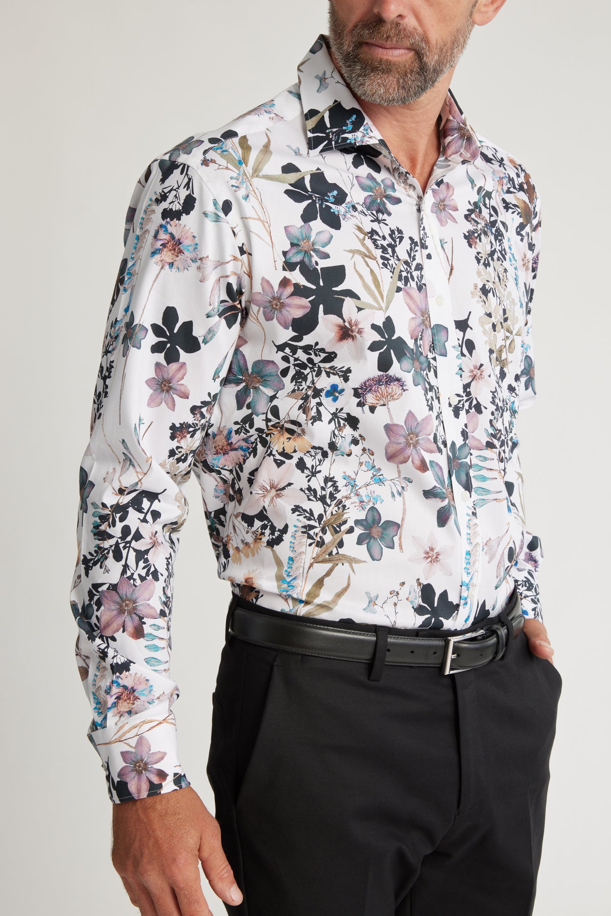 Barkers Apothecary AOP Business Shirt in white, classic fit, additional view