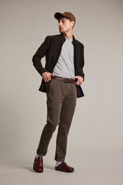 Barkers Sedwick Corduroy Shirt in forest, tailored fit