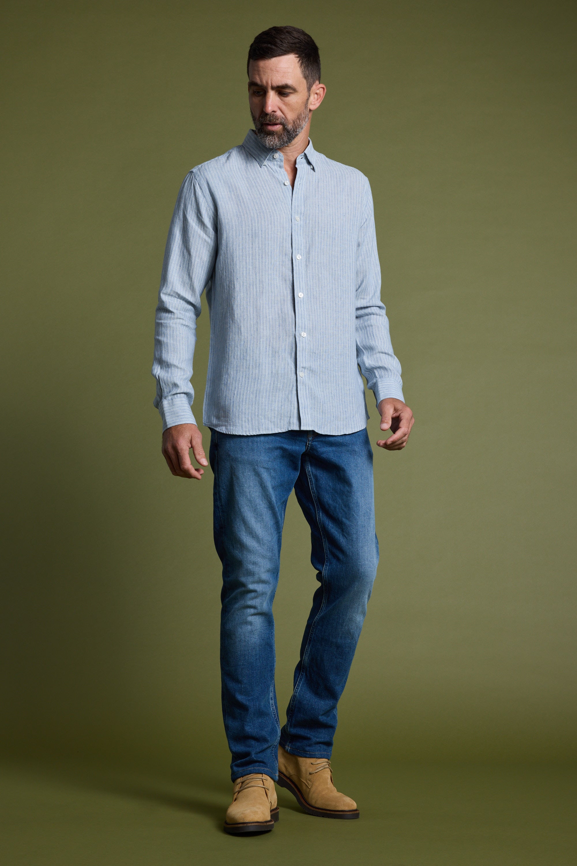 Barkers Waterford Shirt in blue stripe, tailored fit, additional view