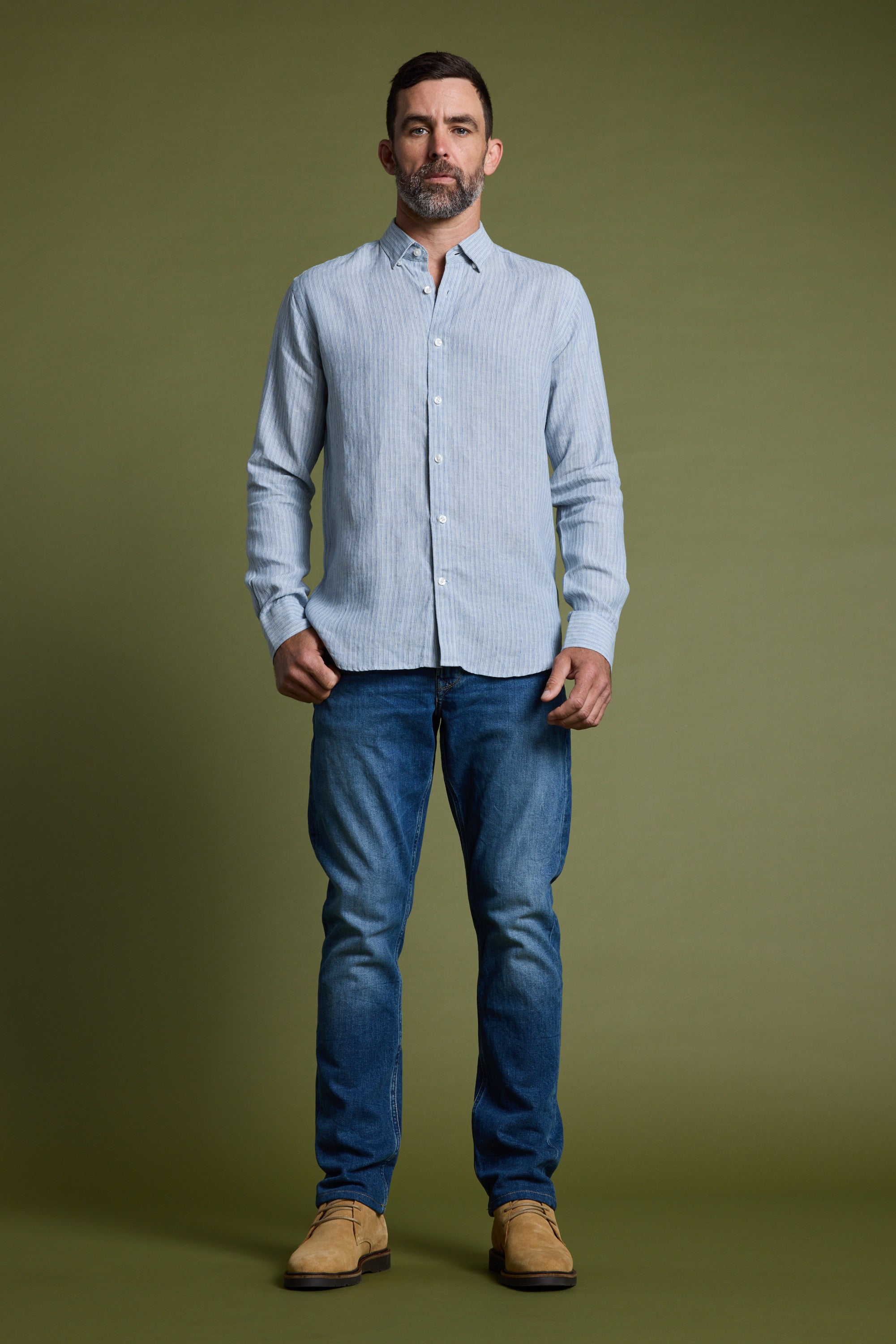 Barkers Waterford Shirt in blue stripe, tailored fit