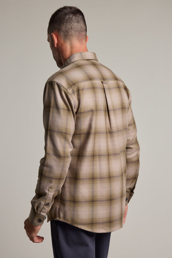 Barkers Presley Check Overshirt in green check, relaxed fit, additional view