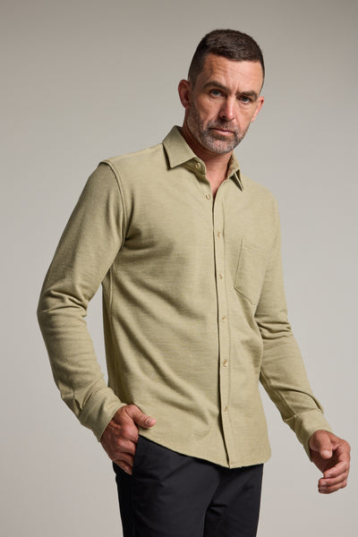 Barkers Frye Knit Shirt in green, classic fit