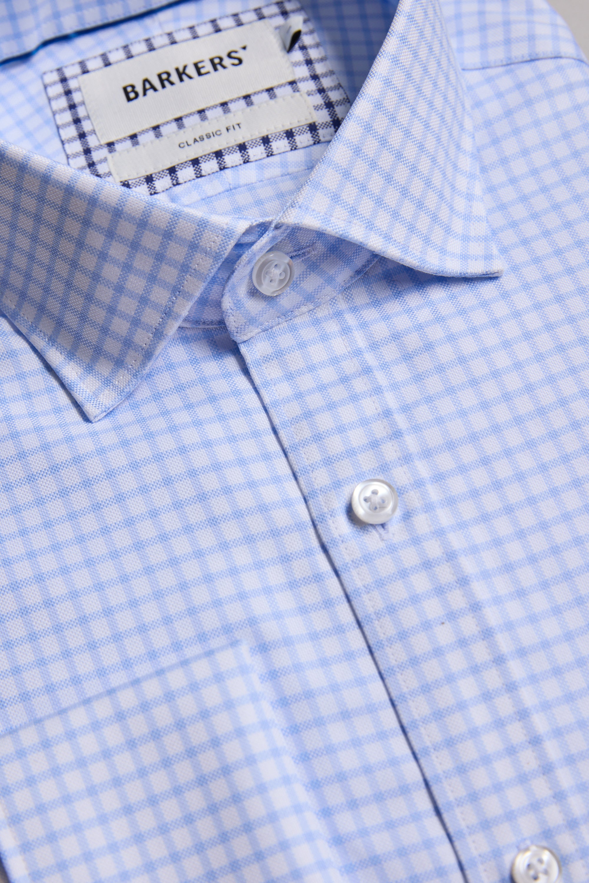 Barkers Enright French Cuff Business Shirt in light blue, classic fit, additional view