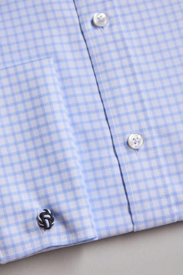 Barkers Enright French Cuff Business Shirt in light blue, classic fit, additional view