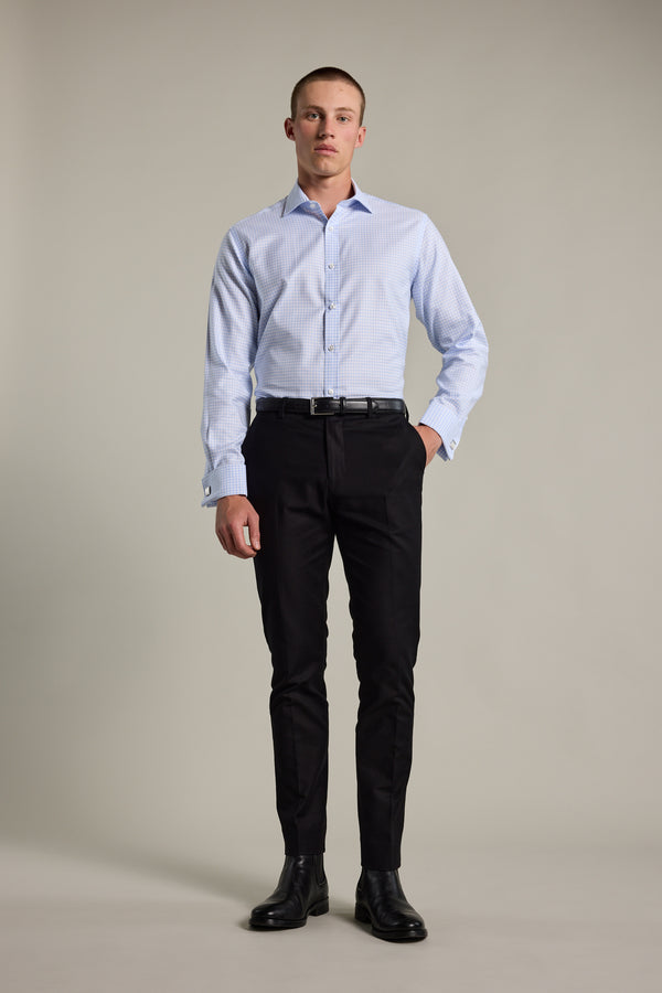 Barkers Enright French Cuff Business Shirt in light blue, classic fit, additional view