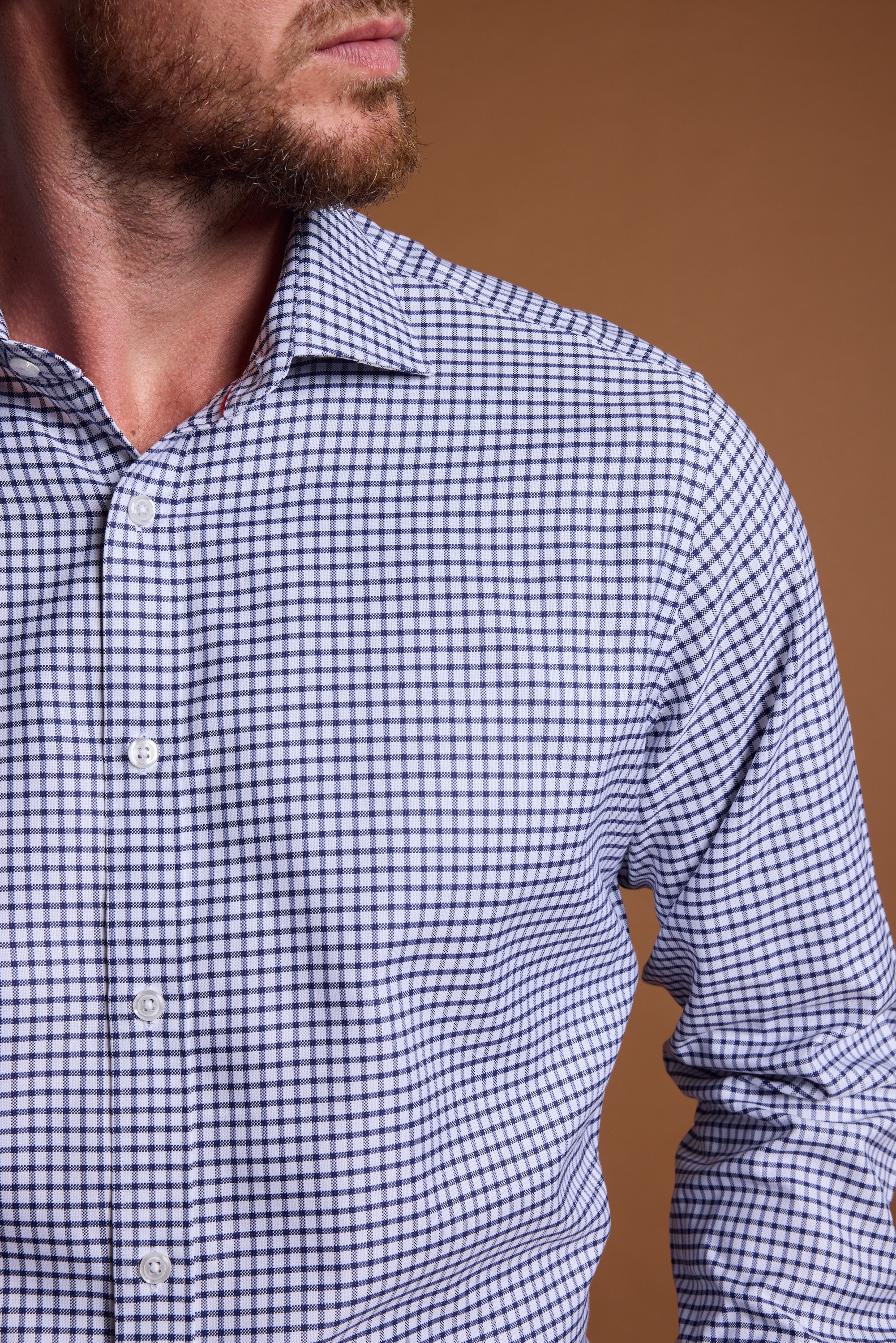 Barkers Enright French Cuff Business Shirt in navy, classic fit, alternate view