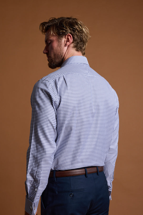 Barkers Enright French Cuff Business Shirt in navy, classic fit, additional view