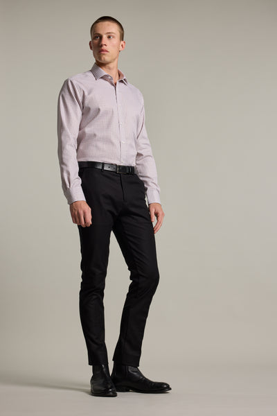 Barkers Marbury Check Business Shirt in brown, tailored fit